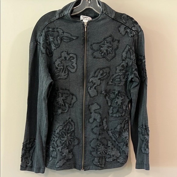 Chico's - size 1, Blue Gray Cotton Jacket - Picture 1 of 8